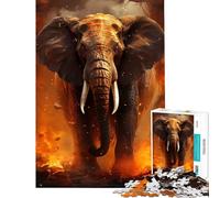 Rompecabezas para Adultos de 1000 Piezas Elefante del Infierno Un Reto para completar Juego difícil y práctico Apto para Mayores de 14 años 50x75cm
