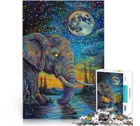 Rompecabezas para Adultos de 1000 Piezas Elefante, el Rey del Bosque Juguetes de Juego desafiantes Gran Regalo para Juegos 38x26cm