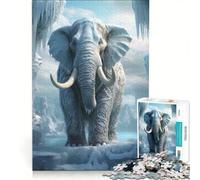 Rompecabezas para Adultos de 1000 Piezas: Elefante en un Mundo de Hielo Juego práctico para Pasar el Tiempo en casa Durante Las Vacaciones y Fortalecer el Amor en Pareja 50x75cm