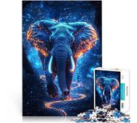 Rompecabezas para Adultos de 1000 Piezas Elefante majestuoso con Brillo Hecho de Papel，para y a Partir de 14 años Rompecabezas para Mejorar el Amor Entre Parejas。tamaño：38x52cm/14.96x20.47pulgada
