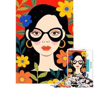 Rompecabezas para Adultos de 1000 Piezas Elegancia Floral Un Retrato audaz y Vibrante del Encanto Femenino Moderno Juego Educativo desafío Juguete Juegos Divertidos Divertidos y con Humor