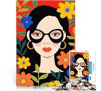 Rompecabezas para Adultos de 1000 Piezas Elegancia Floral: un Retrato audaz y Vibrante del Encanto Femenino Moderno Acertijo para Una Obra de Arte 52x38cm
