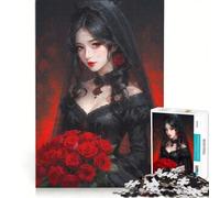 Rompecabezas para Adultos de 1000 Piezas, Elegancia Negra eterna, Juegos Divertidos, Actividades Divertidas en casa, Regalo de cumpleaños, Regalos de Viaje 50x75cm