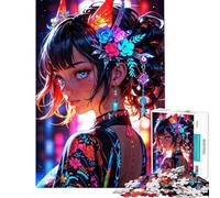 Rompecabezas para Adultos de 1000 Piezas Elegancia Radiante Muse Floral neón Rompecabezas para Adultos antiestrés Difícil Ayuda a ejercitar el Cerebro (tamaño 50x75cm)