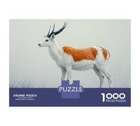 Rompecabezas para Adultos De 1000 Piezas Elegant Deer in Winter Snowfall Rompecabezas para Adultos Juguete Decoración De Pared Decoración del Hogar Regalos para Amigos Y Familiares 70x50cm/1000pcs