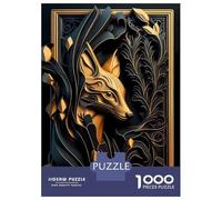 Rompecabezas para Adultos De 1000 Piezas Elegant Golden Fox Art Decoration Rompecabezas para Adultos Juegos Relajantes Decoración Cumpleaños 52x38cm/1000pcs