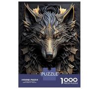 Rompecabezas para Adultos De 1000 Piezas Elegant Golden Wolf Art Rompecabezas para Adultos Juego De Ingenio Regalos para Mujeres 52x38cm/1000pcs