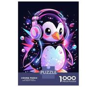 Rompecabezas para Adultos De 1000 Piezas Elegant Penguin Headphones Rompecabezas para Adultos Juegos Divertidos para La Diversión Familiar Juego Desafiante Regalos 52x38cm/1000pcs