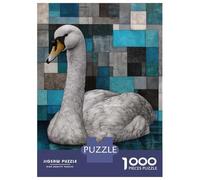 Rompecabezas para Adultos De 1000 Piezas Elegant Swan in Blue Mosaic Rompecabezas para Adultos Juegos Relajantes Desafío Difícil Actividades Divertidas En Casa 52x38cm/1000pcs