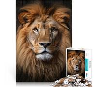 Rompecabezas para Adultos de 1000 Piezas Elegante Retrato de león Madera，para Mayores de 14 años Juguete Educativo Intelectual descompresor Grandes Regalos y Juguetes。tamaño：50x75cm