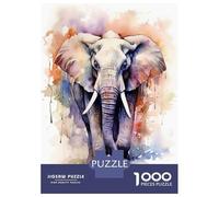 Rompecabezas para Adultos De 1000 Piezas Elephant Watercolor Rompecabezas para Adultos Juego De Ingenio Regalos para Mujeres 52x38cm/1000pcs