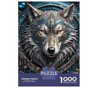 Rompecabezas para Adultos De 1000 Piezas Emerald King Wolf Rompecabezas para Adultos Juguete Decoración De Pared Corte De Precisión 52x38cm/1000pcs