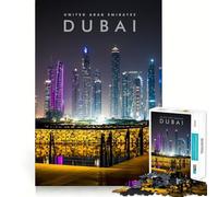 Rompecabezas para Adultos de 1000 Piezas, Emiratos Árabes Unidos, Dubái, Juego de Ajuste preciso, Juguete Inteligente para el Cerebro, Tiempo Libre, Regalo de cumpleaños para la Mente (38x52cm)