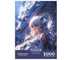 Rompecabezas para Adultos De 1000 Piezas Enchanted Bond Elven Maiden and Mystic Dragon Rompecabezas para Adultos Juegos Divertidos para La Diversión Familiar Juego Desafiante Regalos 70x50cm/1000pcs