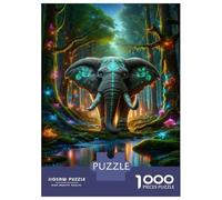 Rompecabezas para Adultos De 1000 Piezas Enchanted Forest Elephant Art Print Rompecabezas para Adultos: Juegos Prácticos De Análisis Y Lógica, Regalos para Amigos Y Familiares 38x26cm/1000pcs