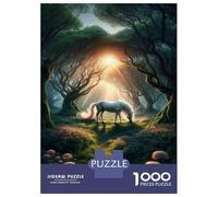 Rompecabezas para Adultos De 1000 Piezas Enchanted Forest Unicorn Scene Rompecabezas para Adultos Juegos Relajantes Decoración De Pared Cumpleaños Y Navidad 52x38cm/1000pcs