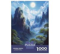 Rompecabezas para Adultos De 1000 Piezas Enchanted Mountain Valley with Full Moon Rompecabezas para Adultos Juego Familiar para La Diversión Familiar Regalo De Cumpleaños, Regalos, 52x38cm/1000pcs