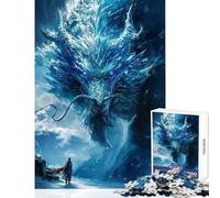 Rompecabezas para Adultos de 1000 Piezas: Encuentro con el dragón de Hielo Juguetes antiestrés Grandes Regalos y Juguetes Juegos relajantes Entrena tu Cerebro y Tus Manos tamaño 50x75cm