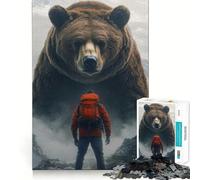 Rompecabezas para Adultos de 1000 Piezas Encuentro con el Oso,Arte de Corte Exacto,Juego cognitivo Divertido,Entretenimiento, Tranquilo (38x52cm)