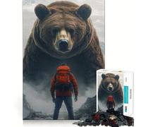 Rompecabezas para Adultos de 1000 Piezas Encuentro con el Oso,Arte de Corte Exacto,Juego cognitivo Divertido,Entretenimiento, Tranquilo (50x75cm)