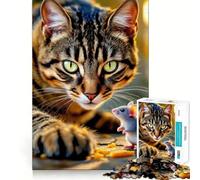 Rompecabezas para Adultos de 1000 Piezas Enfrentamiento Entre el Gato y el ratón,Juego de lógica con Piezas encajadas a la perfección,diversión acogedora,Regalo de cumpleaños (38x26cm)