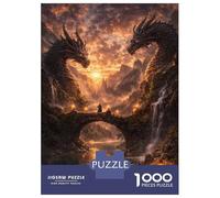 Rompecabezas para Adultos De 1000 Piezas Epic Dragon Bridge Fantasy Landscape Rompecabezas para Adultos Juegos Relajantes Pero Divertidos Y Humorísticos para Cumpleaños, Navidad 38x26cm/1000pcs