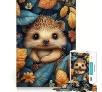 Rompecabezas para Adultos de 1000 Piezas Erizo bebé Entre Hojas de otoño Diseño Impecable Juego Inteligente Regalo Ideal para Jugar despacio (38x52cm)