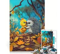 Rompecabezas para Adultos de 1000 Piezas Erizo y Pollito Amigos Juegos relajantes Actividades Divertidas para Hacer en casa fortalece el Amor Entre Parejas 38x52cm