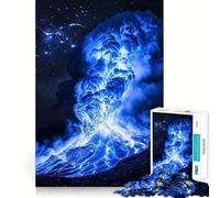 Rompecabezas para Adultos de 1000 Piezas Erupción de un volcán Azul,Arte de Corte Fino,diversión para Resolver Problemas,Juego para Momentos acogedores,decoración navideña para la Pared 38x26cm