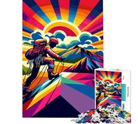 Rompecabezas para Adultos de 1000 Piezas Escalada en Roca al Atardecer Juego Imposible Juguetes educativos de Aprendizaje Regalos de Amigo Invisible para la diversión Familiar (tamaño 50x75cm)