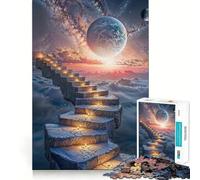 Rompecabezas para Adultos de 1000 Piezas,Escalera Celestial,Arte de Corte Fino,Juego para estimular la Mente,Tiempo de relajación, (50x75cm)