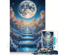 Rompecabezas para Adultos de 1000 Piezas Escalera Celestial,Arte de Corte Limpio,Juguete Divertido,Juego Relajante,Regalo Navideño Tranquilo (50x75cm)