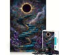 Rompecabezas para Adultos de 1000 Piezas Escalera Celestial con Cristales y Eclipse Diseño de Corte preciso Juguete Divertido para Resolver Problemas Tiempo de Ocio Decoración de cumpleaños Regalo