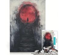 Rompecabezas para Adultos de 1000 Piezas Escalera de la Luna Roja Juguetes para armar interacción Entre Padres e Hijos cumpleaños y Navidad 38x52cm
