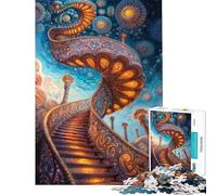 Rompecabezas para Adultos de 1000 Piezas Escalera ornamentada al Cielo Rompecabezas para Adultos Juguetes antiestrés Carrera de Velocidad Manual Regalos para Reducir el estrés (Tamaño 38x26cm)