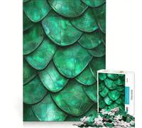 Rompecabezas para Adultos de 1000 Piezas: Escamas de dragón Esmeralda, Juegos relajantes, reducción del estrés, colección de Artistas, Bellas Artes 50x75cm
