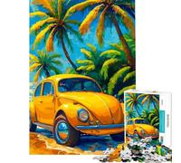 Rompecabezas para Adultos de 1000 Piezas Escarabajo Amarillo en una Playa Tropical Rompecabezas de 1000 Piezas para decoración del hogar Un desafío difícil Regalos para Amigos y Familiares (50x75cm)