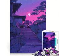 Rompecabezas para Adultos de 1000 Piezas: Escena Nocturna Japonesa, Juegos relajantes, interacción Entre Padres e Hijos, colección de Artistas, Bellas Artes 50x75cm