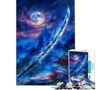 Rompecabezas para Adultos de 1000 Piezas Espada Azul mística bajo la luz de la Luna Ideal para cumpleaños y Navidad Juego práctico de Corte de precisión para Mayores de 14 años (50x75cm)