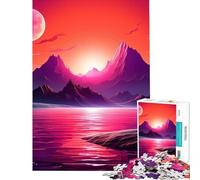 Rompecabezas para Adultos de 1000 Piezas Espejismo de Puesta de Sol Tropical Juego Educativo desafío Juguete Juego Relajante Alivio del estrés Regalo de cumpleaños tamaño 75x50cm