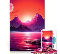 Rompecabezas para Adultos de 1000 Piezas Espejismo de Puesta de Sol Tropical, Piezas de Ajuste preciso, Juego de lógica, diversión acogedora, Regalo de cumpleaños (50x75cm)