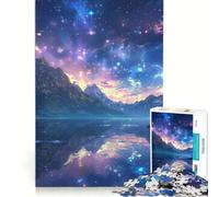 Rompecabezas para Adultos de 1000 Piezas Espejismo en la montaña Estrellada Juego Familiar para Relajarse intelectualmente Regalo desafiante 38x52cm
