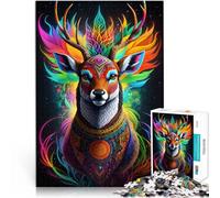 Rompecabezas para Adultos de 1000 Piezas Espíritu Animal Ciervo Competición de Velocidad de Manos Regalo de cumpleaños 38x26cm