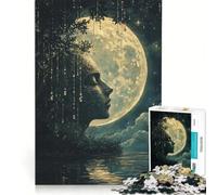 Rompecabezas para Adultos de 1000 Piezas Espíritu del Bosque Iluminado por la Luna Juegos Divertidos Carrera de Velocidad Manual colección de Artistas Bellas Artes 38x26cm