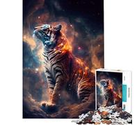 Rompecabezas para Adultos de 1000 Piezas Espíritu del Tigre Espacial Juego Imposible desafío para la Inteligencia Cerebral Juguetes adictivos Regalo de cumpleaños para la diversión Familiar (75x50cm)