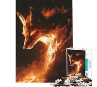 Rompecabezas para Adultos de 1000 Piezas Espíritu del Zorro Ardiente Divertidos Juegos Juguetes adictivos para Cultivar la Paciencia Excelentes Regalos y Juguetes para la decoración del hogar