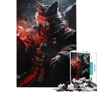 Rompecabezas para Adultos de 1000 Piezas Espíritu del Zorro Guerrero Juego Educativo desafío Juguete Juegos relajantes Mejora la Memoria Regalo de cumpleaños (tamaño 38x26cm)