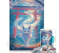 Rompecabezas para Adultos de 1000 Piezas espíritu del Zorro Kitsune Blanco Juguetes para armar desafiante para completar colección de Artistas Bellas Artes 50x75cm