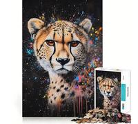 Rompecabezas para Adultos de 1000 Piezas,Esplendor de Guepardo - Juego de Habilidad Mental y Arte de Ajuste Tiempo de Descanso,Juego de cumpleaños (50x75cm)