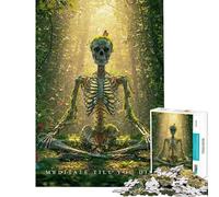 Rompecabezas para Adultos de 1000 Piezas Esqueleto meditando en el Bosque Rompecabezas para Adultos Ideal para la diversión Familiar un Reto Educativo y un Juego Intelectual 50x75cm